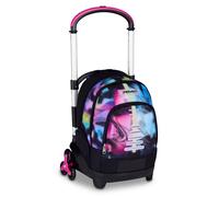 Seven Trolley Scuola Flex 3 Ruote, Fucsia, Zaino Con Carrello Sganciabile Da 31 Litri, Con Tasca PC, Tasca Borraccia, Multiuso, Maneggevole e Confortevole, Scuole Medie e Superiori, Ragazza