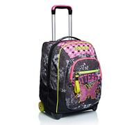 Trolley Seven, Flying Dreams, Nero, 2 in 1 Zaino con Cross-Over System, Scuola & Viaggio