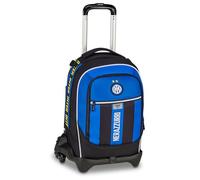 Seven Trolley Jack 3 Ruote Inter, Nero Azzurro, Zaino con Carrello Sganciabile da 33 Litri, con Tasca Frontale, Zainetto Staccabile, per Scuola Elementare e Medie, Bambino e Ragazzo