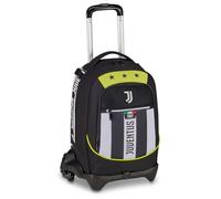 Seven Trolley Jack 3 Ruote Juventus, Bianco Nero, Zaino con Carrello Sganciabile da 33 Litri, con Tasca Frontale, Zainetto Staccabile, per Scuola Elementare e Medie, Bambino e Ragazzo