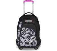 Seven Trolley Scuola Jack 8 Ruote Detach PLUMPY LINE GIRL, Nero, 34 L, Scomponibile, Zainetto staccabile, 4 in 1, Cross-over System, Tasche multifunzione, Scuola elementare e media, Bambini, Ragazzi