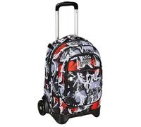 Seven Trolley New Tech, 2 Ruote, Spray Me, Nero, 3 in 1, Triplo Uso, Zaino con carrello sganciabile, Zaino Scuola Viaggio, Bambino Ragazzo.