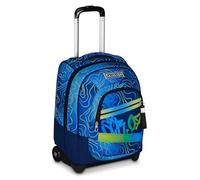 Seven Trolley Scuola Fisso, Blu, 2 in 1, Doppio Uso, Trolley e Zaino, Zaino Scuola Viaggio, Bambino Ragazzo
