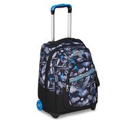 Seven Trolley Scuola Fisso, Blu, 2 in 1, Doppio Uso, Trolley e Zaino, Zaino Scuola Viaggio, Bambino Ragazzo