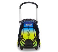 Seven Trolley Scuola Flex 3 Ruote, Blu Giallo, Zaino Con Carrello Sganciabile Da 31 Litri, Con Tasca PC, Tasca Borraccia, Multiuso, Maneggevole e Confortevole, Scuole Medie e Superiori, Ragazzo