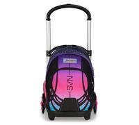 Seven Trolley Scuola Flex 3 Ruote, Fucsia, Zaino Con Carrello Sganciabile Da 31 Litri, Con Tasca PC, Tasca Borraccia, Multiuso, Maneggevole e Confortevole, Scuole Medie e Superiori, Ragazza