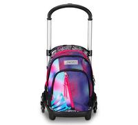 Seven Trolley Scuola Flex 3 Ruote, Rosa, Shadefull Girl, 3 in 1, Triplo Uso, Zaino Con Carrello Sganciabile, Tasca Porta Borraccia e Crossover System, Zaino Scuola Viaggio, Bambina Ragazza