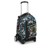 Seven Trolley Scuola Jack 2 Ruote, Nero Grigio, Feeling Me, 3 in 1, Triplo Uso, Zaino Con Carrello Sganciabile, Tasca Porta Borraccia e Crossover System, Zaino Scuola Viaggio, Bambino Ragazzo