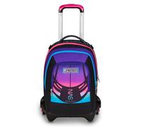 Seven Trolley Scuola Jack 3 Ruote Detach Nuanced, Fucsia Azzurro, Zaino Con Carrello Sganciabile Da 37 Litri, Tasca Borraccia, Zainetto Staccabile, Multiuso e Spazioso, Per Scuola Elementare e Media,