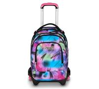 Seven Trolley Scuola Jack 3 Ruote Detach Write Down, Fucsia Azzurro, Zaino Con Carrello Sganciabile Da 37 Litri, Tasca Borraccia, Zainetto Staccabile, Multiuso e Spazioso, Per Scuola Elementare e