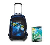 Seven Trolley Scuola Jack 8 Ruote BLU FUSION, Blu, Cross-over System,Scuola elementare e media, Bambini, Ragazzi + Diario Pocket Datato 12 Mesi, 11,5 x 15,9 cm, 352 Pagine
