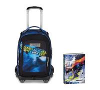 Seven Trolley Scuola Jack 8 Ruote BLU FUSION, Blu, Cross-over System,Scuola elementare e media, Bambini, Ragazzi + Diario Datato 12 Mesi, 13,6 x 18,3 cm, 352 Pagine