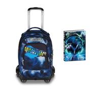 Seven Trolley Scuola Jack 8 Ruote Detach BLU FUSION, Blu, Cross-over System, Scuola elementare e media, Bambini, Ragazzi + Diario Pocket Datato 12 Mesi, 11,5 x 15,9 cm, 352 Pagine