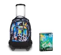 Seven Trolley Scuola Jack 8 Ruote Detach BUZZY NOTE BOY, Multicolor, Cross-over System,Scuola elementare e media, Bambini, Ragazzi + Diario Datato 12 Mesi, 13,6 x 18,3 cm, 352 Pagine