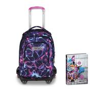 Seven Trolley Scuola Jack 8 Ruote Detach ELECTRICVIBE GIRL, Viola, Cross-over System, Scuola elementare e media, Bambina, Ragazza + Diario Datato 12 Mesi, 13,6 x 18,3 cm, 352 Pagine