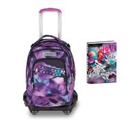 Seven Trolley Scuola Jack 8 Ruote Detach PINK FUSION, Viola, Cross-over System, Scuola elementare e media, Bambina, Ragazza + Diario Pocket Datato 12 Mesi, 11,5 x 15,9 cm, 352 Pagine