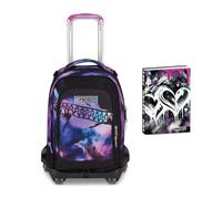 Seven Trolley Scuola Jack 8 Ruote PINK FUSION, Multicolore, Cross-over System, Scuola elementare e media, Bambina + Diario Pocket Datato 12 Mesi, 11,5 x 15,9 cm, 352 Pagine
