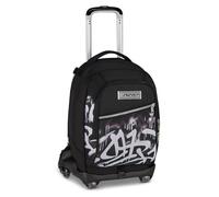 Seven Trolley Scuola Jack 8 Ruote PLUMPY LINE BOY, Nero, 34 L, Scomponibile, 3 in 1, Tasche multifunzione, Cross-over System, Barra telescopica regolabile, Scuola elementare e media, Bambini e ragazzi