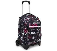 Trolley Scuola Sganciabile New Tech Seven,STREETPAINT GIRL, 3 in 1 Spallacci per uso zaino, Nero, Bambine e Ragazze