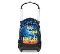Seven Trolley Scuola Sganciabile Tyre, Blu, Zaino Con Carrello Sganciabile Da 40 L, Maxi Ruote e Crossover System, Maneggevole e Resistente, Scuola Elementare e Media, Zaino Bambina