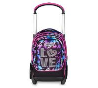 Seven Trolley Scuola Sganciabile Tyre, Viola Fucsia, Zaino Con Carrello Sganciabile Da 40 L, Maxi Ruote e Crossover System, Maneggevole e Resistente, Scuola Elementare e Media, Zaino Bambina