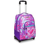 Seven Trolley Scuola, Trendy Heart Girl, Multicolore, 2 in 1 Zaino con Spallacci Uso Zaaino con Cross-Over System, Scuola e Viaggio, Bambine e Ragazze