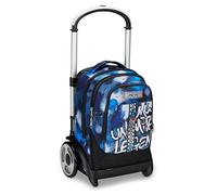 Seven Trolley Scuola Tyre Maxi Ruote, Blu, Retrocolor, 3 in 1, Triplo Uso, Zaino Con Carrello Sganciabile e Crossover System, Zaino Scuola Viaggio, Bambino Ragazzo