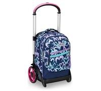 Seven Trolley Scuola Tyre Maxi Ruote, Viola Blu, Crystal Purple, 3 in 1, Triplo Uso, Zaino Con Carrello Sganciabile e Crossover System, Zaino Scuola Viaggio, Bambina Ragazza