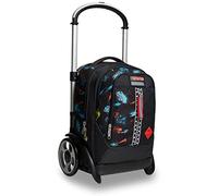 Seven Trolley Scuola Tyre, Nero, Scratchy Boy, 3 in 1, Triplo Uso, Zaino con Carrello Sganciabile, Maxi Ruote e Crossover System, Zaini e Trolley, Viaggio, Bambino Ragazzo