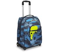 Trolley Seven, Wet color boy, Blu, 2 in 1 Zaino con Cross-Over System, Scuola & Viaggio
