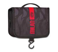 Seven Trousse Viaggio A.C. Milan, Nero, Appendibile, Scomparto con zip, Tasca Interna con rete, Per bambini, Ragazzi e adulti, Tempo libero, Calcio, Prodotto ufficiale