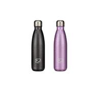 Seven® Zaino Americano Tech Shiny, Set con Borraccia 500ml, Portapenne e Trousse, Finitura Brillantinata (Lilla)