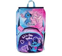 Seven Zaino Doppio Lilo & Stitch Scomparto Estensibile, Lilla, Maxi Capienza, Schienale Preformato, Bambina, Scuola Elementare