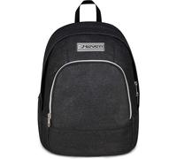 Seven Zaino Scuola Dual MADE OF STARS, Doppio Scomparto, Nero, Effetto brillantini, 32 L, Tasca attrezzata, Tasca porta pc, Tasca laterale portaborraccia, Scuola media e superiore, Bambina, Ragazza