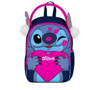 Seven Zaino LILO & STITCH all is bright, Blu oltremare, Apertura con zip, Orecchie e pon pon, Tasca portaborraccia, Prodotto ufficiale, Idea regalo bambini e adulti