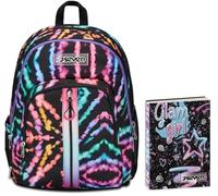 Seven Zaino Scuola Adavanced Detach, Nero Fucsia, Multi-Shade Girl, Tasca Staccabile Uso Zainetto, Tasca Porta PC, Scuola + Seven Diario 12 Mesi, Nero, Ragazza
