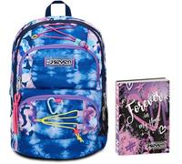 Seven Zaino Scuola Adavanced Pockets, Viola Fucsia, Custom Cloud, Doppio Scomparto Multi Tasche, Con Tasca Porta PC, Scuola + Seven Diario 12 Mesi, Viola, Ragazza