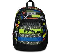 Seven Zaino Scuola Advanced, FLUO BEL S Nero e Verde, Zaino Doppio Scomparto