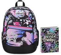 Seven Zaino Scuola Advanced, Nero Fucsia, Mark On Girl, Doppio Scomparto Con Tasca Porta PC, Scuole Medie e Superiori + Seven Diario 12 Mesi, Nero, Ragazza