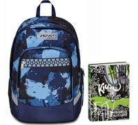 Seven Zaino Scuola Advanced Plus, Blu, Inky Shadow, Doppio Scomparto Con Cinghia, Tasca Frontale, Scuola + Seven Diario Scuola Standard 12 Mesi, Nero, Ragazzo