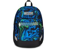 Seven Zaino Scuola Advanced Plus, Blu, Uneven Lines, Doppio Scomparto Con Cinghia, Tasca Frontale con Organizer, Tasca Laterale in Rete Porta Borraccia, Zaino Scuole Medie, Superiori, Bambino, Ragazzo
