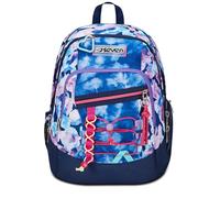 Seven Zaino Scuola Advanced, Viola Fucsia, Custom Cloud, Zaino Doppio Scomparto Con Tasca Porta PC o Tablet, Tasca Porta Borraccia e Organizer, Zaino Scuole Medie e Superiori, Bambina Ragazza