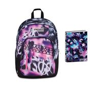 Seven Zaino Scuola Dual Detach BUZZY NOTE GIRL, Nero, 32 L, Doppio Scomparto,Scuola media e superiore,+Diario Pocket Scuola Datato 12 Mesi Copertina Neraper Bambine e Ragazze
