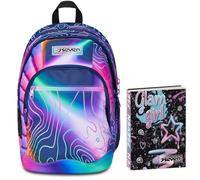 Seven Zaino Scuola Dual, Rosa, Mapset Girl, Ragazza + Diario 12 Mesi