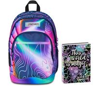 Seven Zaino Scuola Dual, Rosa, Mapset Girl, Ragazza + Diario 12 Mesi