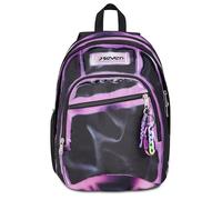 Seven Zaino Scuola Dual SHADOWS OF COLOR, Doppio Scomparto, Nero, 32 L, Tasca con organizer, Scomparto Interno porta pc, Tasca laterale portaborraccia, Scuola media e superiore, Bambina, Ragazza