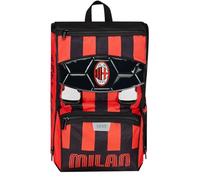 Seven Zaino Scuola Estensibile A.C. MILAN Calcio - PATH OF VICTORY, Nero Rosso - Zaino Doppio Scomparto Sdoppiabile Tramite Zip e Con Tasca Porta Borraccia, Zaino Bambino