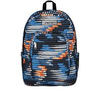 Seven Zaino scuola Freethink 34 L doppio scomparto supporto USB tasca PC o tablet blu arancione