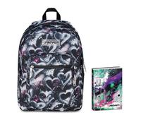 Seven Zaino Scuola FREETHINK, Doppio Scomparto, Nero, 34 L, Bambini, Ragazzi Diario Datato Scuola 12 Mesi, 13,6 x 18,3 cm, 352 Pagine,