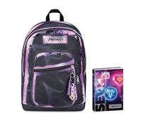 Seven Zaino Scuola FREETHINK, Doppio Scomparto, Nero, 34 L, Multifunzione, Tasca frontale, Bambina, Ragazza Diario Datato Scuola 12 Mesi, 13,6 x 18,3 cm, 352 Pagine,